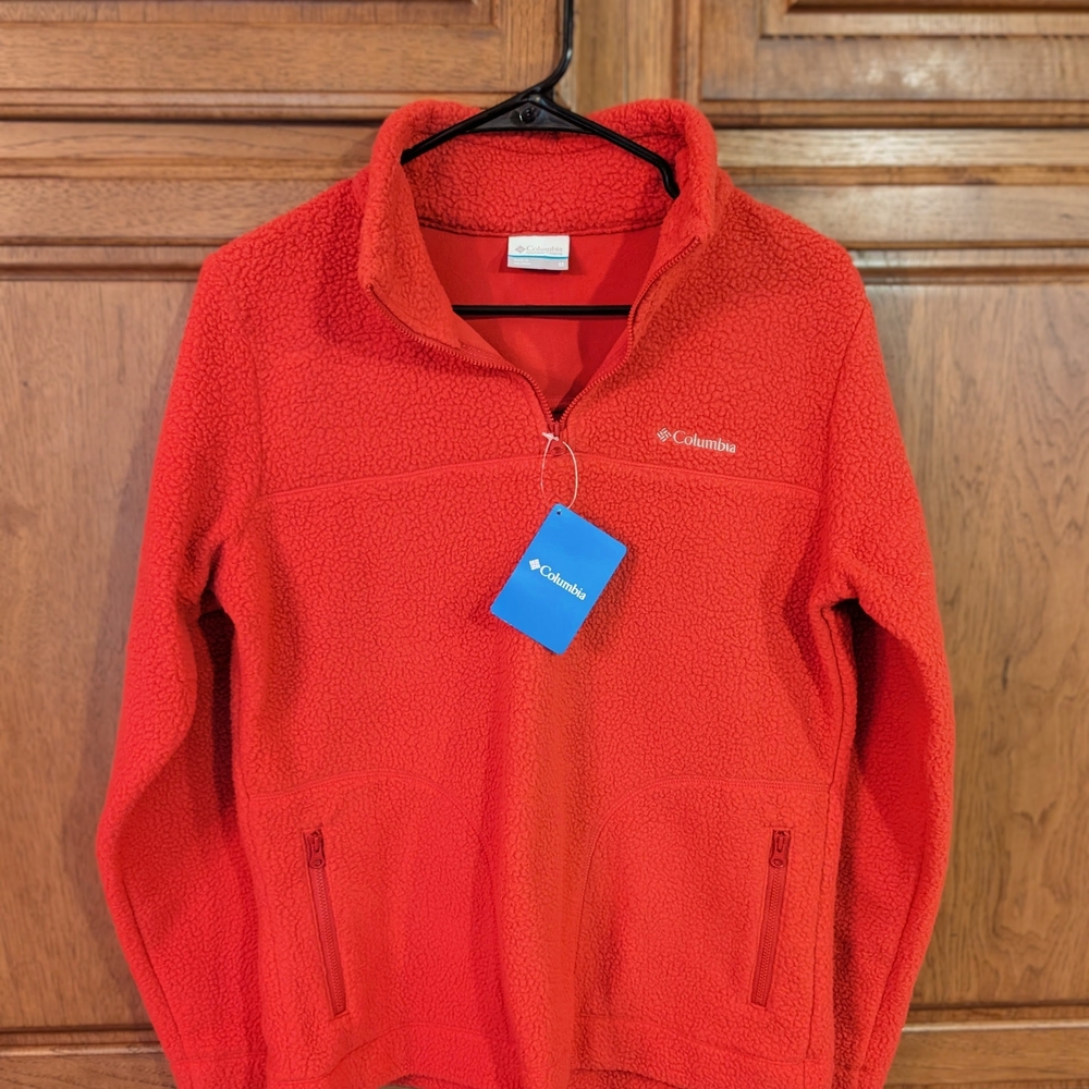Columbia Burnt Red Fleece Half-Zip Pullover NWT